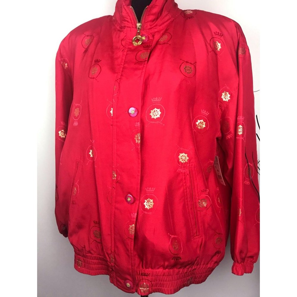 Vtg Marshall Rousso Red/Gold Track Jacket (L/XL)